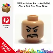 Genuine LEGO™ Light Nougat Minifigure Head Moustache Fu Manchu White 3626