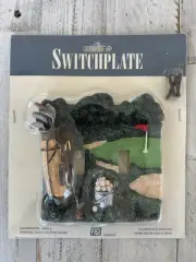 VTG FIGI Handpainted Wall Plate Golf Bag Ball Tee Club Light Switch Cover NIB