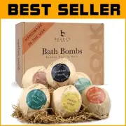Relaxing Bath Bombs Gift Set - 6 Large, Natural Ingredients for Stress Relief