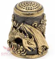 Brass Thimble with the Dragon engraving Dragon is a Symbol of 2024 IronWork