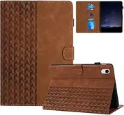 Case for Samsung Galaxy Tab S9 FE 5G 10.9 inch/ S9 11 inch 2023 Tablet Premium PU Leather with Magnetic Clasp and Card Holder, Shockproof Multi-Angle Adjustable Bracket Auto Wake and Sleep Case, Brown