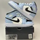 Nike Air Jordan 1 Mid Retro GS “Ice Blue/UNC” 555112-401 4.5Y/Women’s 6 New