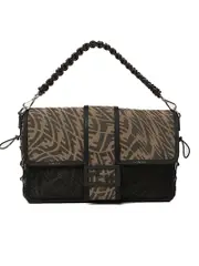 Fendi Large Baguette Messenger Bag in FF Brown Fabric