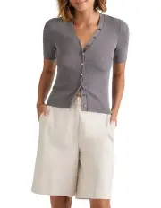 [David Lawrence] Allana Knit Top in Silver Sparkle