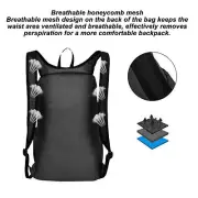 (Black)Packable Backpack Oxford Cloth 20L Foldable Waterproof Hiking AP9
