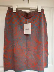 NWT Diane Von Furstenberg Pool Tile/ Bella Palm Blue Cruz Skirt Size S
