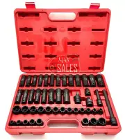 New 48pc 3/8" Dr SAE & Metric Deep & Shallow Impact Socket Adaptor Reducer Set
