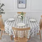 maxmill Round Checkered Tablecloth Spillproof Wrinkle Free Heavy Weight Gingham