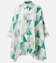 [Joseph] Joseph Arcole printed oversized silk shirt AU 10 green