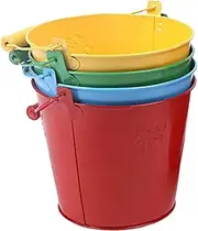 Milisten 4Pcs Beach Bucket Lightweight Iron Sand for Random for Sand Water and Imagination
