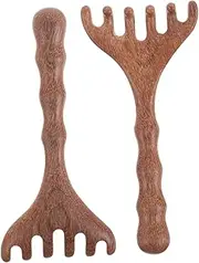 WOFASHPURET 2pcs Wooden Head Massager Comb Wide Tooth Tool Wood Hair Scratcher Combs for Head Scalp Neck Massage Accessories