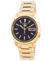 Seiko 5 Automatic Black Dial Gold Tone Stainless Steel SNKL88K1 30M Mens Watch