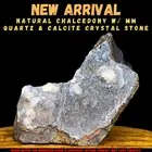 120g Natural Chalcedony with MM Quartz & Calcite | Amethyst Geode Druzy Cluster