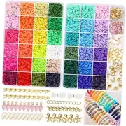 10500 Pcs Clay Beads, Double Boxed, Disc Flat Round L-10500PCS 42 colors