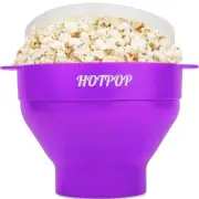 Microwave Silicone Popcorn Popper - HOTPOP / Purple; Collapsible Popcorn Bowl
