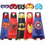 Kids Boy Marvel Superhero Cosplay Superman Dc Cloak Cape With Eye Mask Party Fancy Dress Costume Gift Red Superman