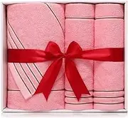 JSEIAJB Embroidered Bath Towel 3 Piece Set Cotton Bath Towel Towel