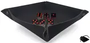 (6) 16mm Transparent Smoke Red Dice w/Pouch + Rolling Tray Felt Foldable Mat New