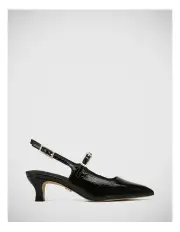 [Wittner] Harendra Crinkle Patent Leather Heel in Black