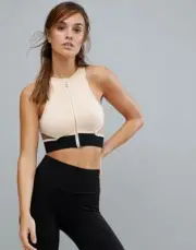 NWT ASOS New Look Sport Zip Crop Top UK S / USA XS