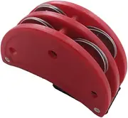 Ｓｉｍｈｏａ Foot Tambourine Foot Drum with Metal Bells Percussion for Mandolin Instrument, Red