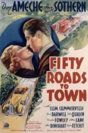 Fifty Roads To Town poster Ann Sothern Don Ameche 1937 Movie OLD PHOTO