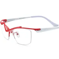 在飛比找蝦皮商城精選優惠-新款純鈦眼鏡框男方形半框眼鏡架女個性可配鏡IP電鍍