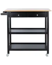 Safavieh Cohyn Black 2 Drawer 2 Shelf Kitchen Cart
