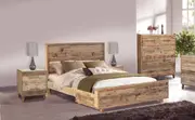 King Loftwood Bed With Two Foot Drawers - Wood Crate