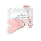 Jade Roller for Face & Gua Sha Scraping Massage Tool Rose Quartz Anti Aging Tool
