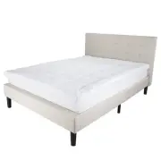 Plush Mattress Topper King Mattress Pad with Reversible and Sherpa Cover, White