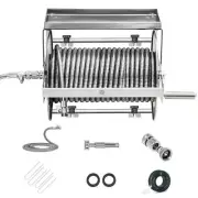 Morvat Stainless Steel 150 ft. Hose Reel w/ Shelf + Crank Wall Mount Retractable