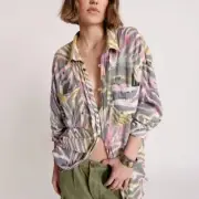 NWT One Teaspoon Palm Island Tie dye 100% Cotton Muslin Coverup Longline Shirt S