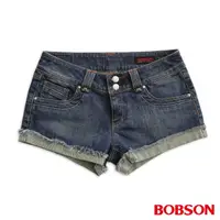 在飛比找momo購物網優惠-【BOBSON】女款超低腰雙色線牛仔短褲(216-53)