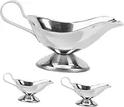 Gogogmee 3pcs Stainless Steel Sauce Boat Gravy Pitcher for Condiments Dressings and Syrups Ergonomic Design for Easy Pouring Restaurant