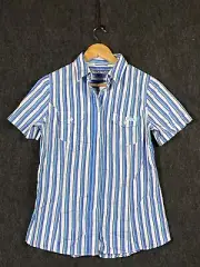 R.M. Williams Stockyard Womens 10 Semi Fit Short Sleeve Button Up Shirt Blue NWT