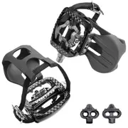 VENZO Bike Toe Clips Cages & Pedals - Compatible with Shimano SPD - Fixed or Adjustable Bicycle Toe Clips & Cleats for Fitness Indoor Exercise Bikes
