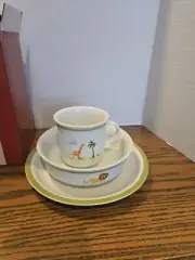 FAO SCHWARZ Childs Plate, Bowl, And Cup China JUNGLE SET