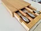 Cheese Board & Cutlery Set with Slide Out Drawer