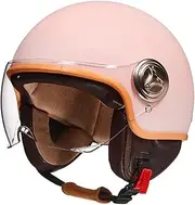 Cool Girl Motorcycle Half Helmet Classic Vespa Helmet Vintage Open-Face 3/4 Moped Helmet for Youth Men Women Scooter ATV Cruiser Helmets, DOT/ECE Approved Light Quick Buckle Helmet C