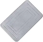 Non Slip Bath Mat Embossing Coral Velvet Bedroom Rug Solid Colors Floor Mats Sponge Non-Slip Bath mat Non Slip Mat (Color : L.Gray, Size : 400MMx600MM)