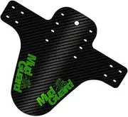 Premium Bicycle Mud Guards Wear-Resistant Carbon Mudguard/Rear Bike Guarding Fixed Gear Protective Gears with White Emblem, Green, 260x220mm