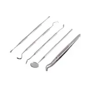 5 Pcs Dental Remover Tools Tooth Scraper Mirror Scaler Set Calculus Plaque Sets