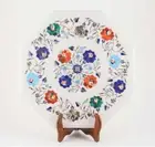 15" Marble side / Corner Table Top Pietra dura​ Handmade Inlay Home Decor