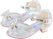[ALPHELIGANCE] Girls Purple Cartoon Mary Jane Low Heel Ankle Strap Flats Summer Dance Wedding Casual Shoes 3.5 M Big Kid