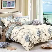 Luxor Linen Dreamfields 100% Cotton Dandelion Soft Doona Duvet Quilt Cover Set, King Single