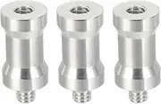 uxcell Camera Spigot Screws Converter 1/4" to 1/4" Female to Male, 3 Pack Tripod Screw Adapter Spigot Stud for Light Stand Hot Shoe Cold Shoe Adapter Ball Head Flash, Silver