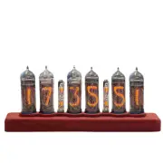 6 bit Nixie Tube Clock IN-14 Digital IN14 Red Pear wood.without Tubes DIY Kit