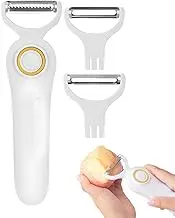 Electric Potato Peeler, Multi-Functional Handheld Stripper with 3 Cutter Heads, Labor-Saving Battery Operated Kitchen Utensils for Peeling and Stripping Food Buniq