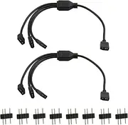 ARGB Splitter Cable 5V 3Pin Addressable RGB 1 to 3 Splitter ARGB Extension Cable with Male Pins for Computer Chassis CPU Cooler and 5V ARGB Fan and Other More for Asus Msi Gigabyte (Black)